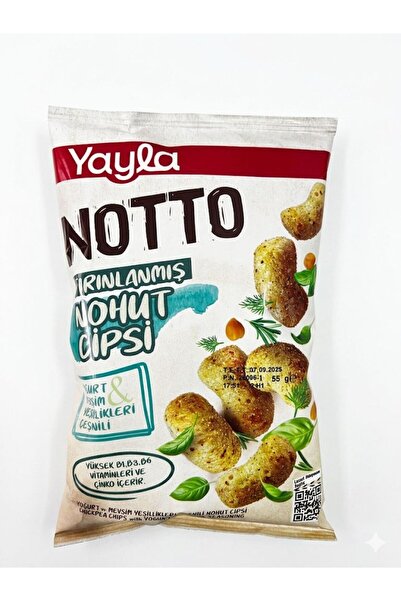 Yayla NOTTO FIRINLANMIŞ NUHUR CİPSİ 55 GR YOĞURT&MEVSİM YEŞİLLİKLERİ ÇEŞNİLİ