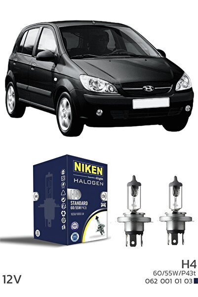 Sosyal Çarşı HYUNDAİ GETZ 2002-2011 UZUN+KISA FAR AMPULÜ H4 HALOJEN AMPUL 12V...