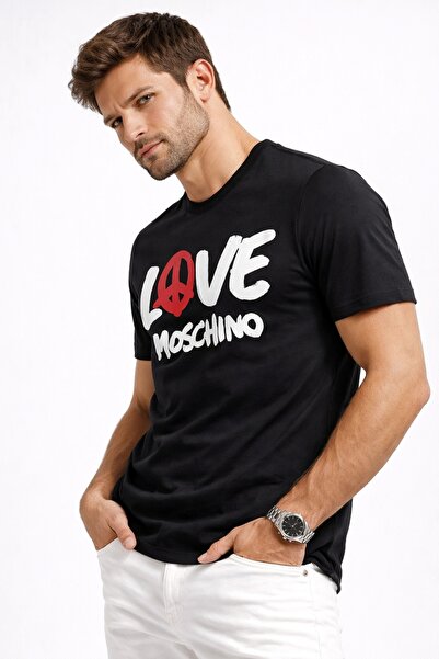 Love Moschino 100% Cotton Slim Fit Logo Print T-Shirt W630648 M4266