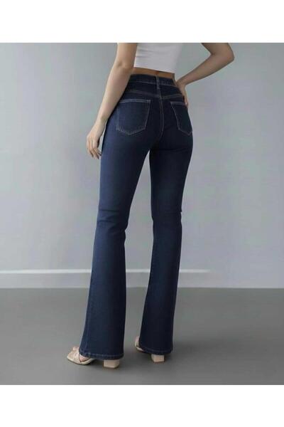 MAY JEAN Women's Flare Jeans Spanish Flare Navy Blue Denim Pants