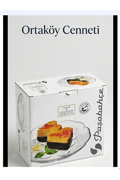 ORTAKÖYCENNETİ Pasabahce Poppy 12-Piece Serving and Cake Plate Set 6X6. Servi...