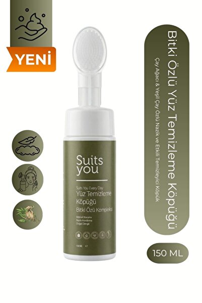 suitsyou Bitki Özlü Yüz Temizleme Köpüğü 150 ml |Silikon Başlıklı | Çay Ağacı...