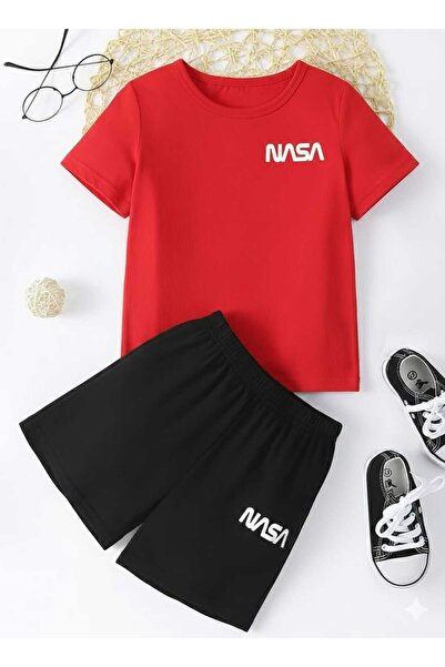 Nice Clothes تي شيرت صيفي للأطفال شورت للجنسين (طباعة ناسا)