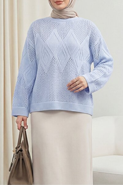 Modamorfo Πλεκτό πουλόβερ με διάτρητο σχέδιο στο μπροστινό μέρος και στα μανί...