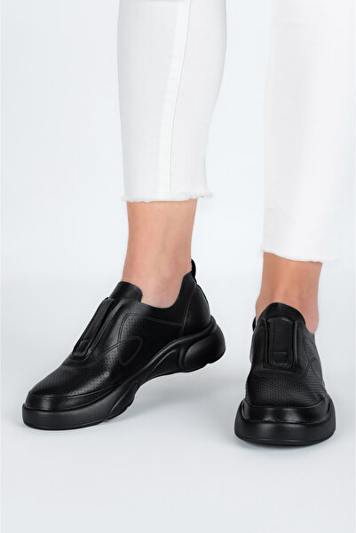 Lady Conf γυναικεία sneakers, δερματίνη, μαύρο