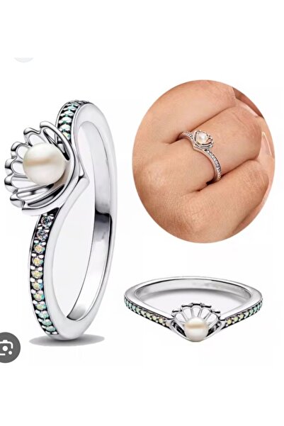 Hector&Co. Jewellery Ariel Deniz Kabuğu İncili Zirkon Taşlı Yüzük