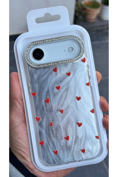 EDELFU iPhone 17 Air Compatible - Camera Surrounding Stone Feathered Silver T...