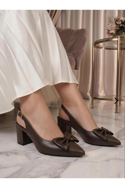 Nubbock Γυναικεία Καφέ Παπιγιόν Παπούτσια με τακούνι 5 εκ. NK3138