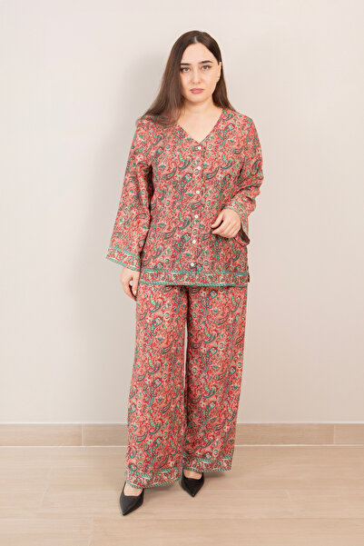 LINELLE Red, Pink & Blue Motif Printed Co-Ord Set
