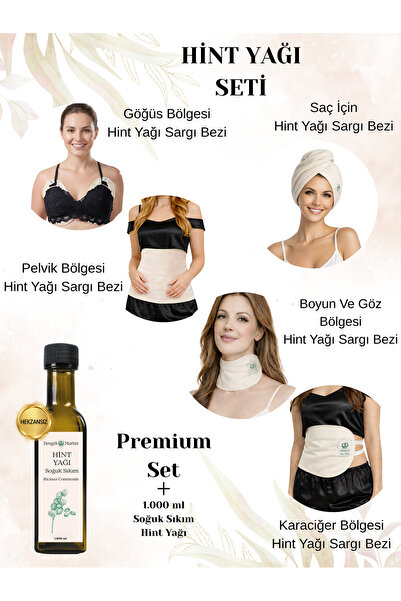 Dengeli Market HİNT YAĞI PREMİUM SET: KARACİĞER, PELVİK, BOYUN, SAÇ VE GÖĞÜS ...