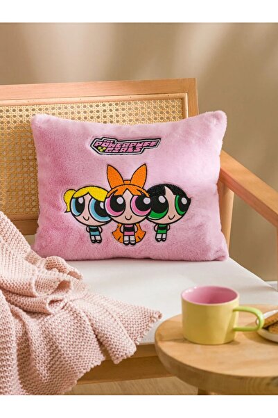 LC Waikiki LCW HOME Ροζ Κεντητό Μαξιλάρι Powerpuff Girls 35x45 εκ.