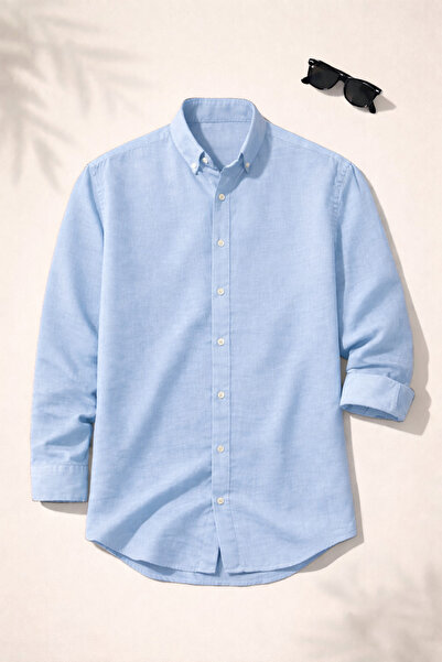 OTAKU Men's Sofia Linen Shirt Summer Breathable Comfortable Fit Collar Button...