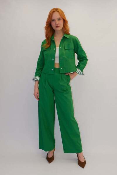 ONNO PRIVE Sleeve Line Detailed Suit Green
