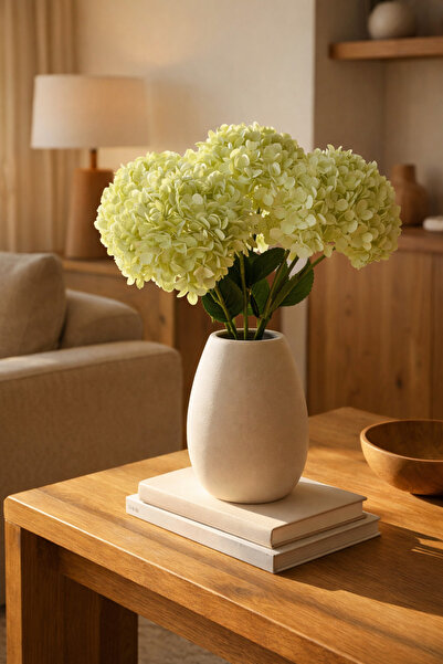 ELZI ATÖLYE Ortanca (Hortensia) Yapay Çiçek – 60 cm | Doğal Görünümlü Tek Dal...