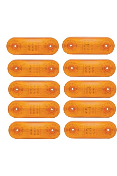 ERK 10x Φώτα πλευρικής σήμανσης LED, Κίτρινα 12-24V - Πορτοκαλί