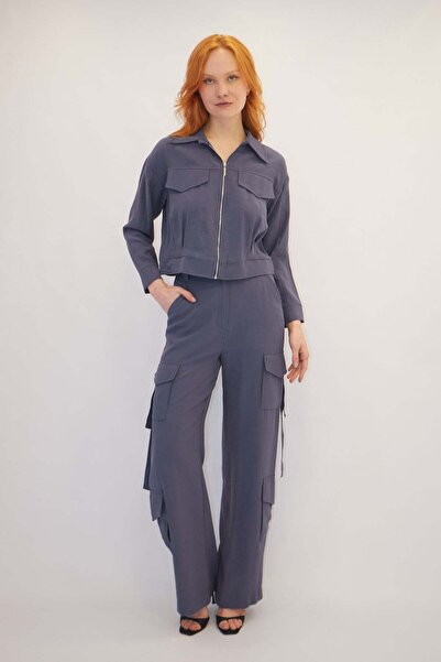 ONNO PRIVE Pocket Detailed Zippered Suit Indigo