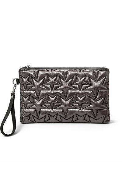 Adelina Bags Τσάντα χειρός με κεντημένο αστέρι, με λουράκι καρπού, με σατέν ε...