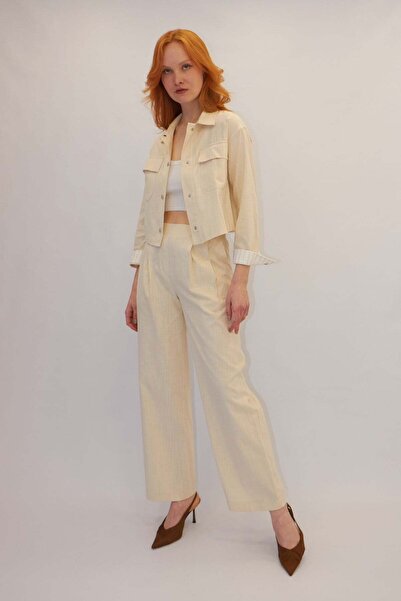 ONNO PRIVE Sleeve Line Detailed Suit Beige