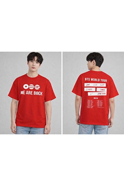 puolikuu تيشيرت كبير الحجم مطبوع عليه Arirang World Tour BTS