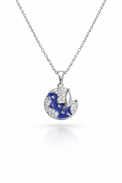 serelya 316L Steel Chain Silver Color Night Model Zircon Stone Women's Necklace