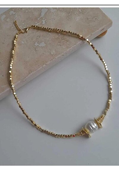 8atelier İnci Detay Gold Kolye