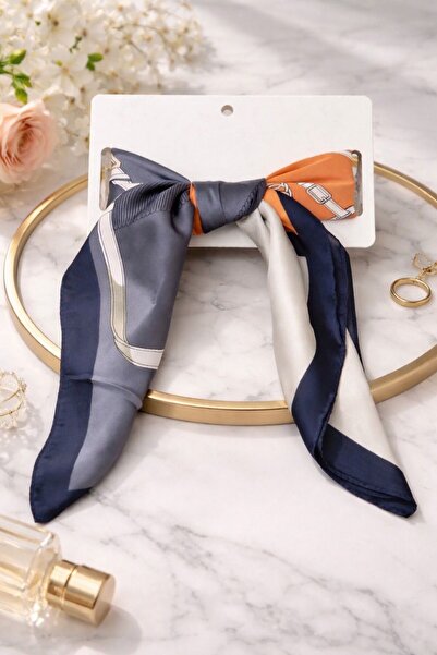 Accessories Hei Σκούρο Μπλε Πορτοκαλί Μεταξωτή Εμφάνιση Καθημερινής Εμφάνισης...