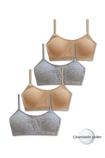 Panfilia Σετ σουτιέν προπόνησης για κορίτσια με λεπτό λουράκι 95% βαμβάκι 4 τ...