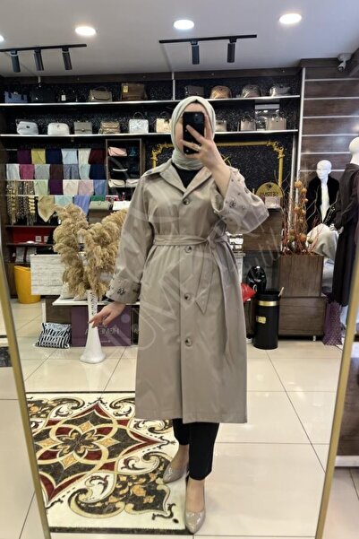 HUMEYRA Sleeve Stone Detailed Trench