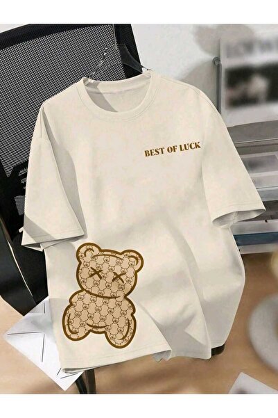 DİVİN Cute Modeli New Season Printed Fabric Oversize Tshirt