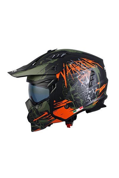 Sway SEUL WARRIOR Matt Black Orange Kask