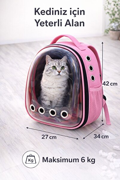 yalıpet Kedi Köpek Taşıma Sırt Çantası Şeffaf Astronot Model | Kabin Uyumlu |...