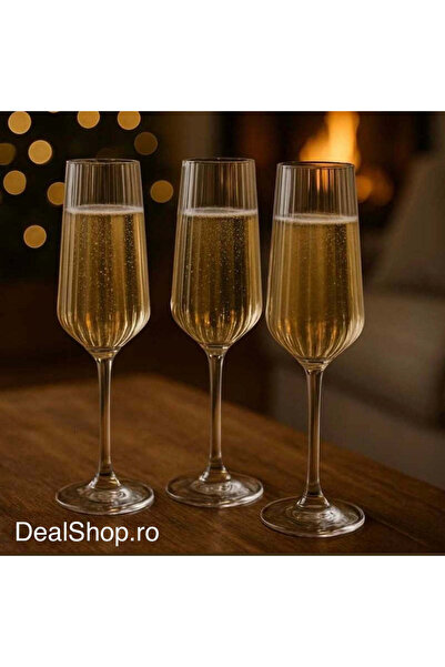 dealshopromania Σετ 6 ποτηριών σαμπάνιας 195 ml Allegra Focus, ριγέ σχέδιο – ...