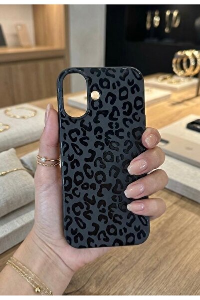 OVADA İphone 16 Uyumlu Leopar Kabartmalı Silikon Telefon Kılıfı