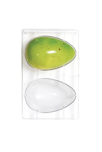 DECORA Πολυκαρβονικό καλούπι σοκολάτας για αυγά, 2 θέσεων, 150x100x45mm, 130γρ.