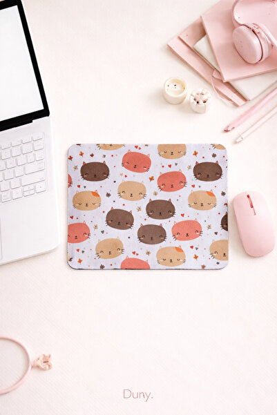 Duxy Mouse Pad με σχέδιο γάτας, 23x19 εκ., Αντιολισθητική βάση, Άνετο και μαλ...