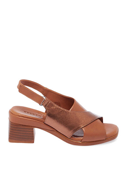 Tan Genuine Leather Women's Sandals-K25Y1SN67934-A29