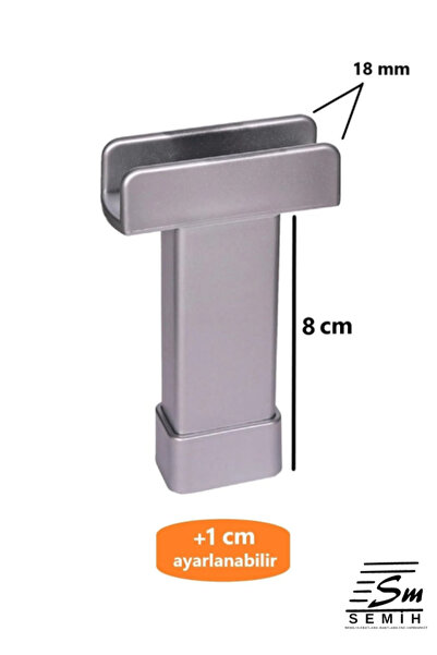 SEMİH MOBİLYA 8 Cm Ayarlı U Geçme Mobilya Ayağı 18-20 mm | ABS Plastik Koltuk...