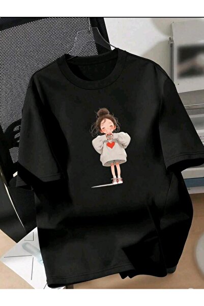 ZEMLİYA T-Shirt - Μαύρο - Oversize