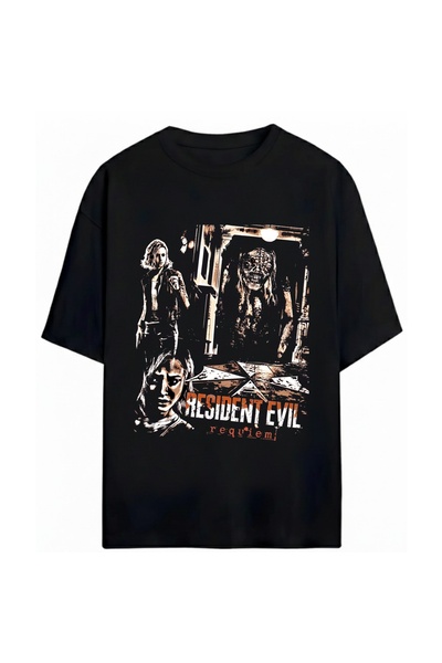 SVART WEAR Tricou Resident Evil unisex supradimensionat, 100% bumbac