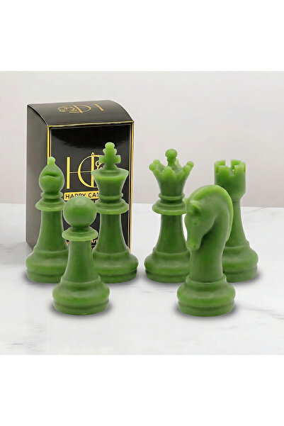 Happy Candles Lumanari decorative din ceara de albine, Set Sah 6 Piese