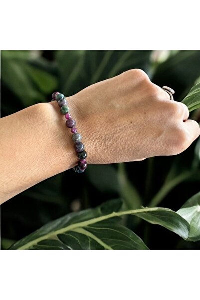 Ezera Χειροποίητο βραχιόλι με ρουμπίνι Roana, χάντρες 6mm και 4mm