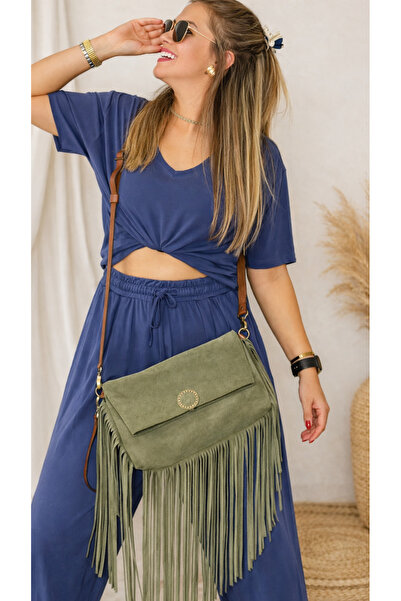 Tuvita Collection Bodrum Real Suede Leather Handmade Women's Postman Clutch T...