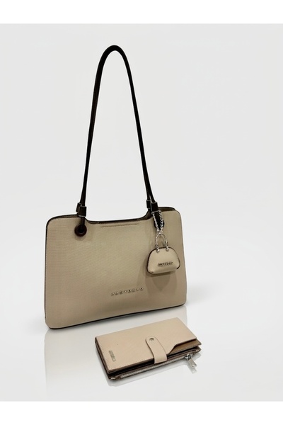 Just Polo Women's Large Size Premium Silver Logo Handbag and Wallet Combinati...