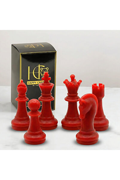 Happy Candles Lumanari decorative din ceara de albine, Set Sah 6 Piese