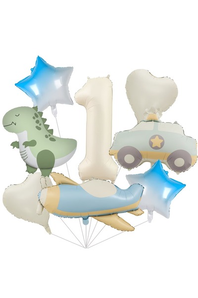 DÜVENCİ TİCARET Ρετρό σετ γιορτής γενεθλίων με αυτοκίνητο αστυνομίας αεροπλάνου