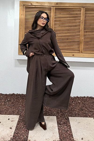 Suziş Shawl-Collar Shirt and Pants Set Li̇a95