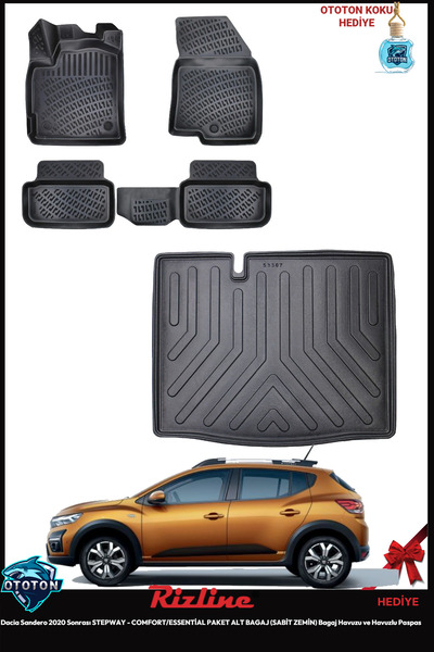Rizline Dacia Sandero 2020 Sonrası STEPWAY-COMFORT/ESSENTİAL PAKET Bagaj Havu...