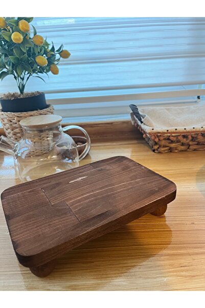 Armoni Wooden Presentation Plate Serving Plate with Stand Platform Model 20X30 cm
