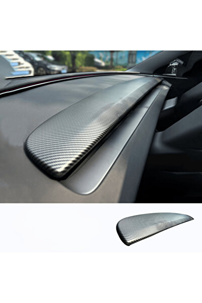 Tesla Model Y Juniper (2025+) Uyumlu Ön Panel Konsol Kaplama Seti -Mat Karbon Fiber