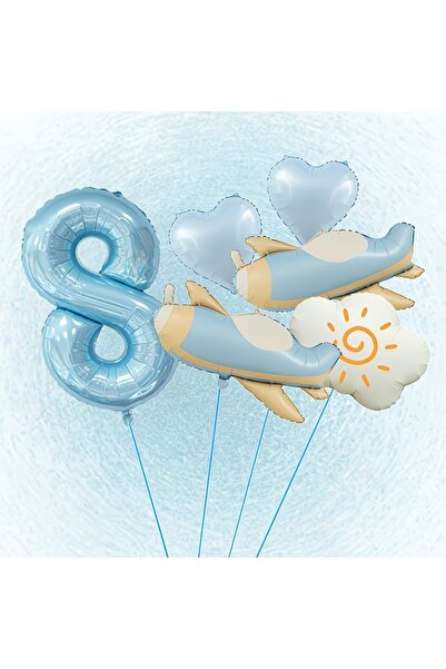 DÜVENCİ TİCARET Σετ για γιορτή γενεθλίων με θέμα το αεροπλάνο